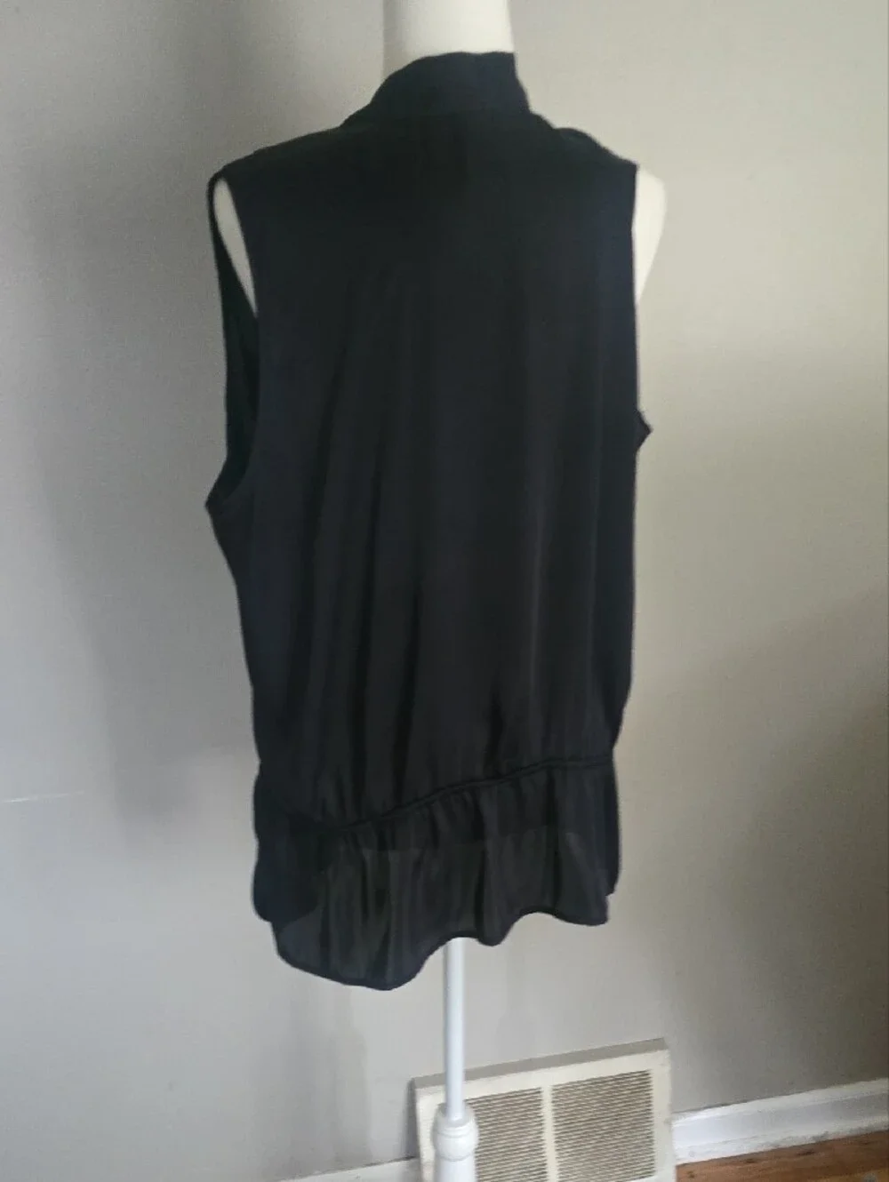 Michael Kors Black Sleeveless Wrap-Front Blouse
